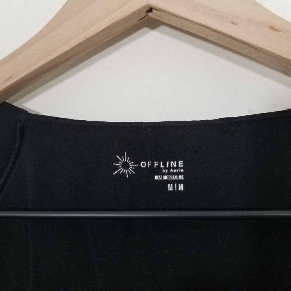 OFFLINE by Aerie Dress Built-In Shorts Short Sleeve Black Size M - Picture 2 of 6